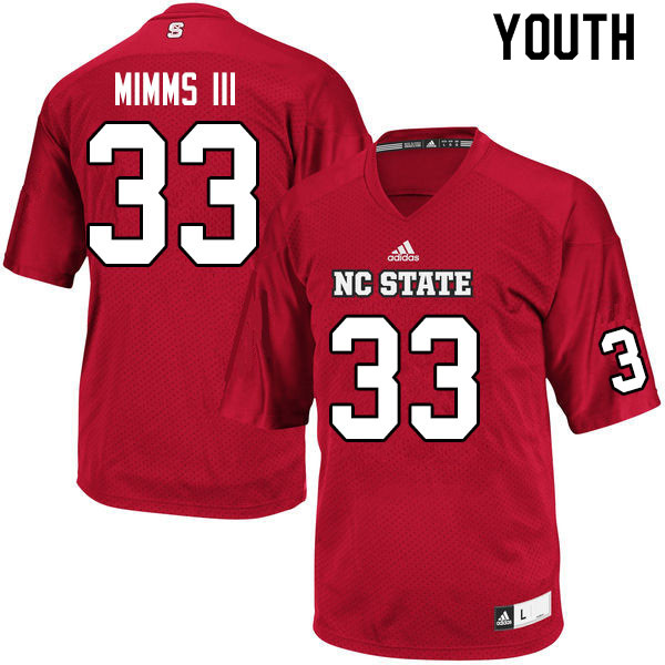 Youth #33 Delbert Mimms III NC State Wolfpack College Football Jerseys Sale-Red - Click Image to Close